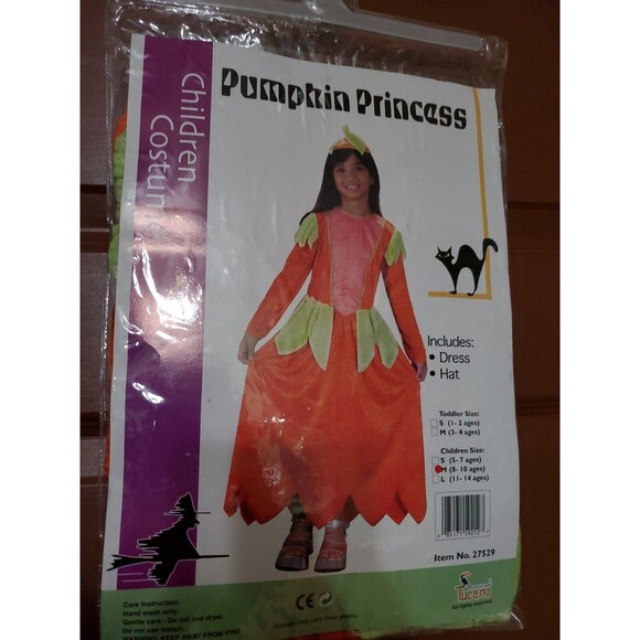 PUMPKIN PRINCESS Halloween Costume Halloween Fancy Dress Medium(8-10 ages) - Picture 1 of 5